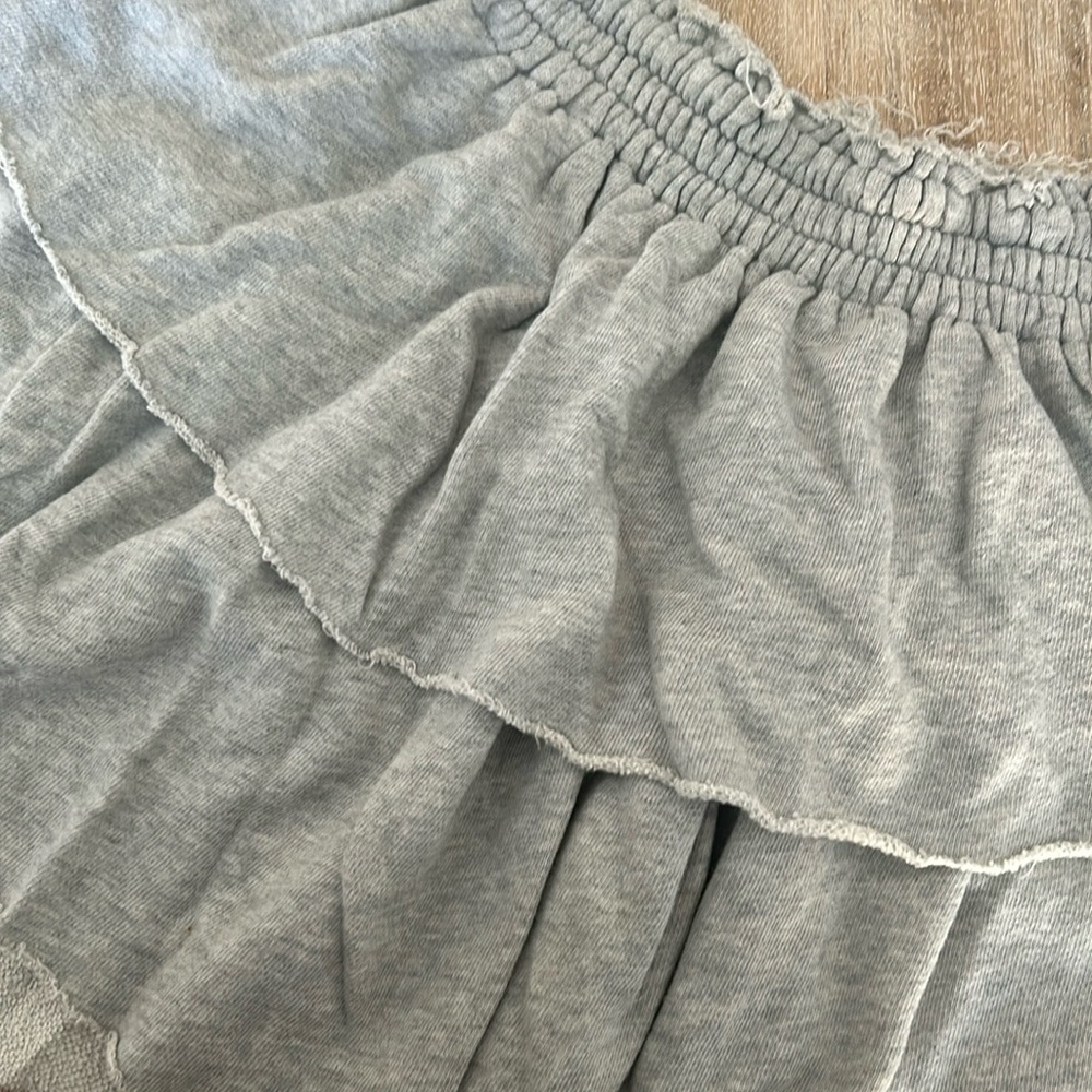 AERIE Light grey cotton fleece skirt